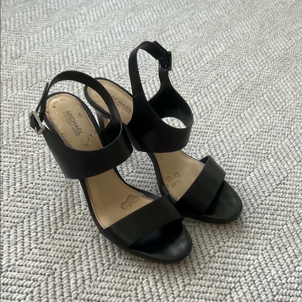 Michael Kors Black Leather Sandals